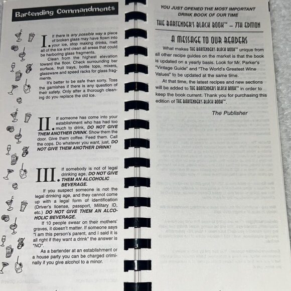 The Bartenders Black Book 7th Edition GREAT CONDITION - Picture 8 of 8